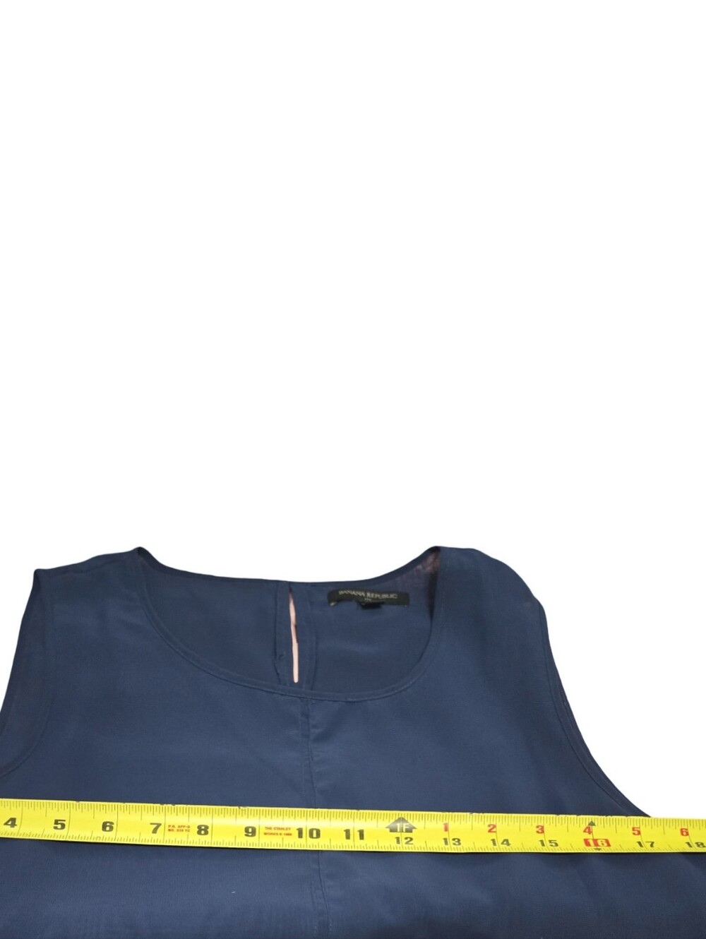 Banana Republic Navy Sleeveless Crewneck Camisole Feminine Sheer - Picture 6 of 9